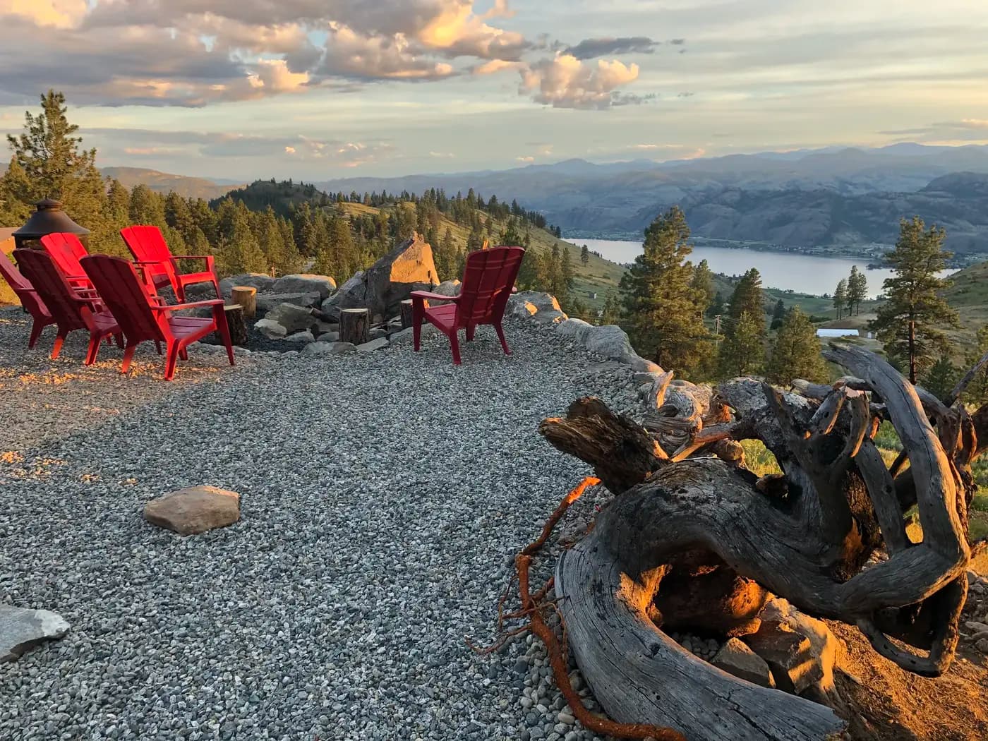 Fire pit at golden hour